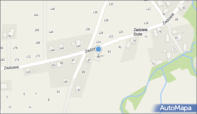 Skawinki, Zadziele, 85, mapa Skawinki