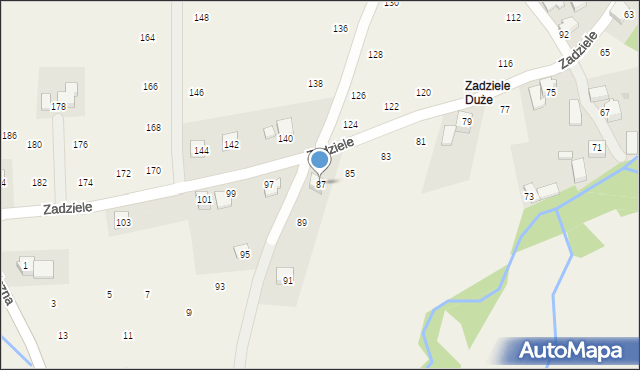 Skawinki, Zadziele, 87, mapa Skawinki