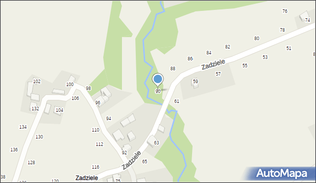 Skawinki, Zadziele, 90, mapa Skawinki