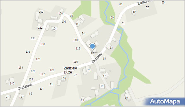 Skawinki, Zadziele, 92, mapa Skawinki