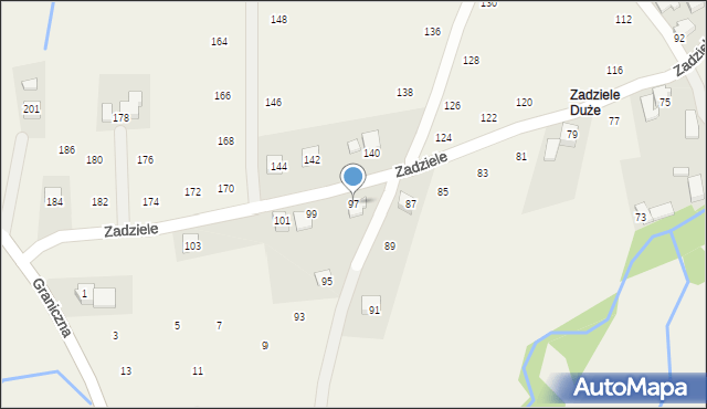 Skawinki, Zadziele, 97, mapa Skawinki