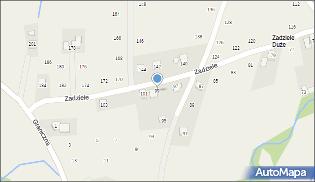 Skawinki, Zadziele, 99, mapa Skawinki