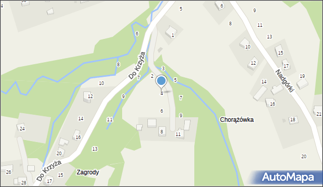 Skawinki, Zagrody, 4, mapa Skawinki