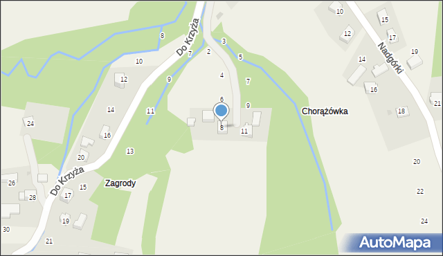 Skawinki, Zagrody, 8, mapa Skawinki