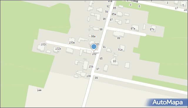 Skierniewice, Zadębie, 102, mapa Skierniewic