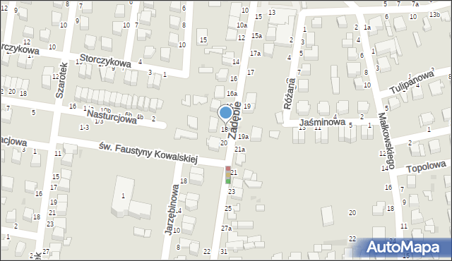 Skierniewice, Zadębie, 18a, mapa Skierniewic