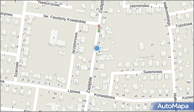 Skierniewice, Zadębie, 29, mapa Skierniewic