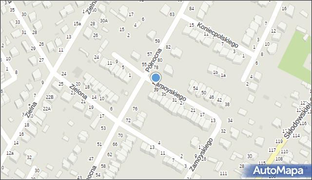 Skierniewice, Zamoyskiego Jana, hetm., 39, mapa Skierniewic