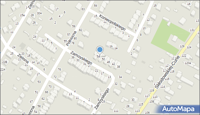 Skierniewice, Zamoyskiego Jana, hetm., 52, mapa Skierniewic