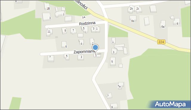 Sławki, Zapomniana, 1, mapa Sławki