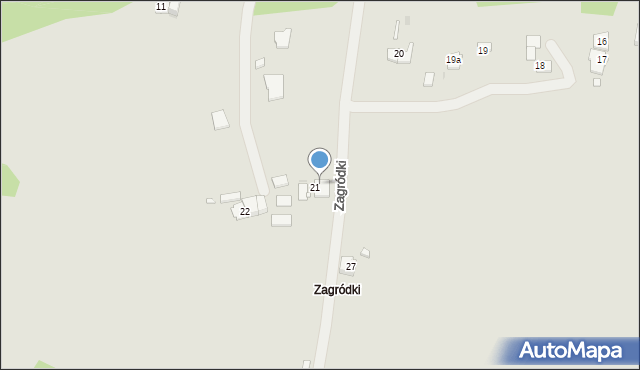 Sławków, Zagródki, 21a, mapa Sławków