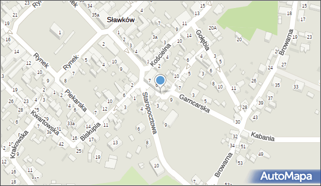 Sławków, Zamkowa, 14, mapa Sławków