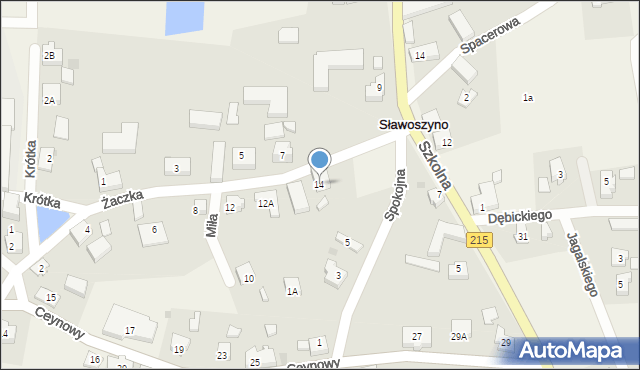 Sławoszyno, Żaczka Franciszka, 14, mapa Sławoszyno