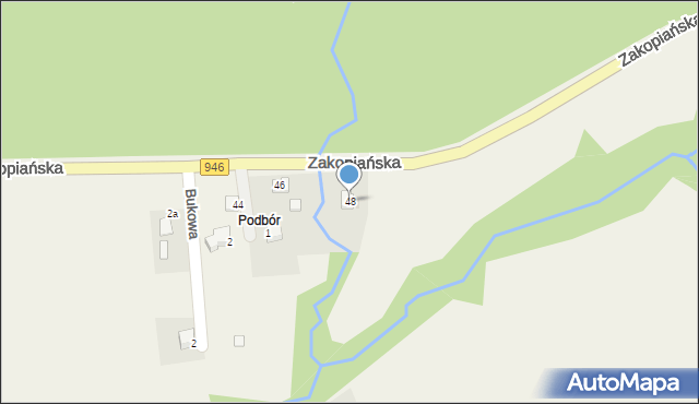 Ślemień, Zakopiańska, 48, mapa Ślemień