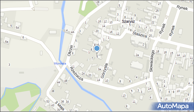 Słomniki, Zamknięta, 5, mapa Słomniki