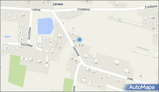 Słowik, Zaniwie, 7, mapa Słowik