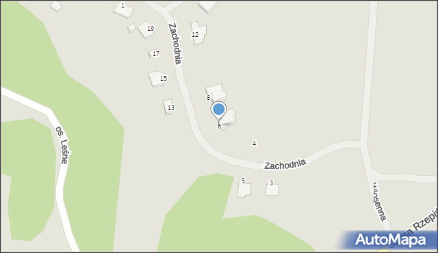 Słubice, Zachodnia, 6, mapa Słubice