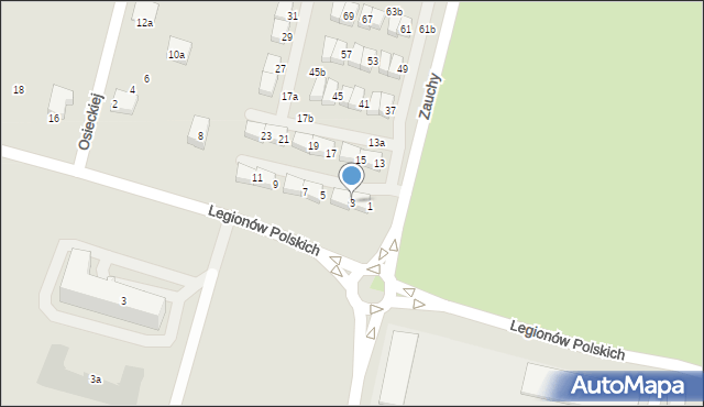 Słupsk, Zauchy Andrzeja, 3, mapa Słupska