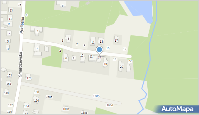 Smardzew, Zagajnikowa, 14, mapa Smardzew