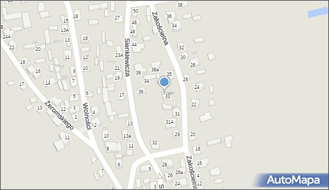 Sochocin, Zakościelna, 33A, mapa Sochocin