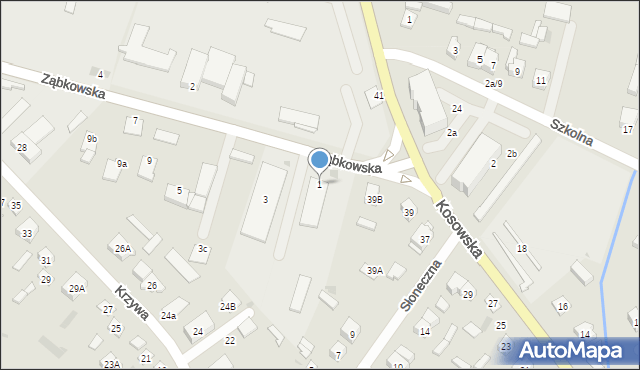 Sokołów Podlaski, Ząbkowska, 1, mapa Sokołów Podlaski