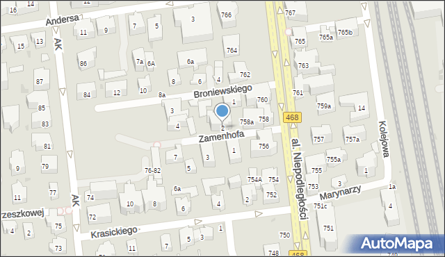 Sopot, Zamenhofa Ludwika, dr., 2, mapa Sopotu