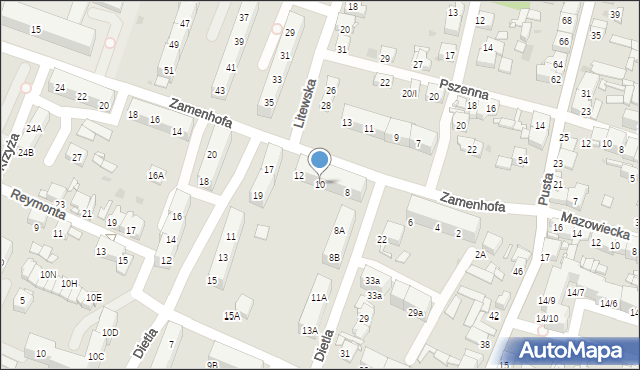 Sosnowiec, Zamenhofa Ludwika, dr., 10, mapa Sosnowca