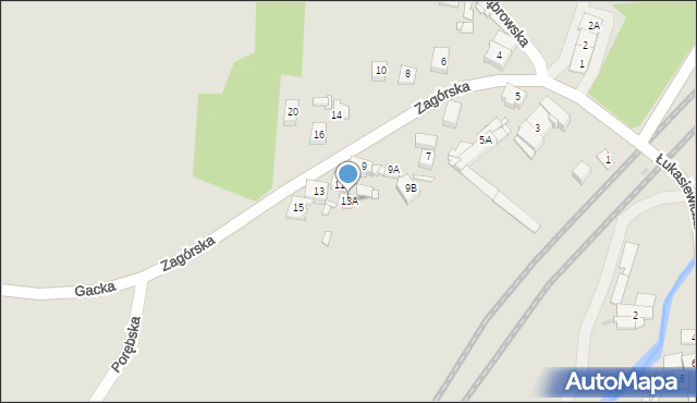 Sosnowiec, Zagórska, 13A, mapa Sosnowca