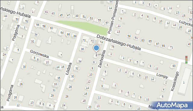 Sosnowiec, Zachodnia, 4, mapa Sosnowca