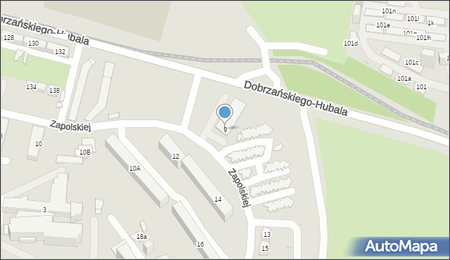 Sosnowiec, Zapolskiej Gabrieli, 9, mapa Sosnowca