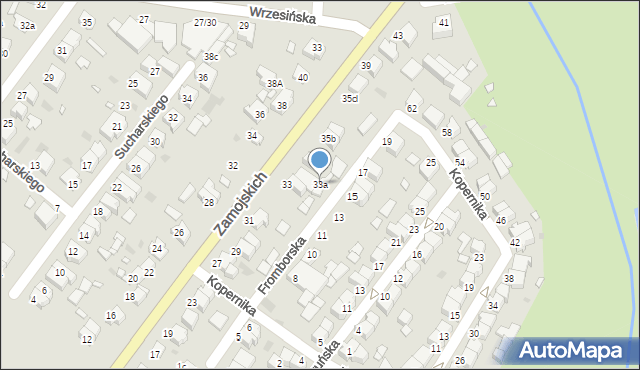 Środa Wielkopolska, Zamojskich, 33a, mapa Środa Wielkopolska