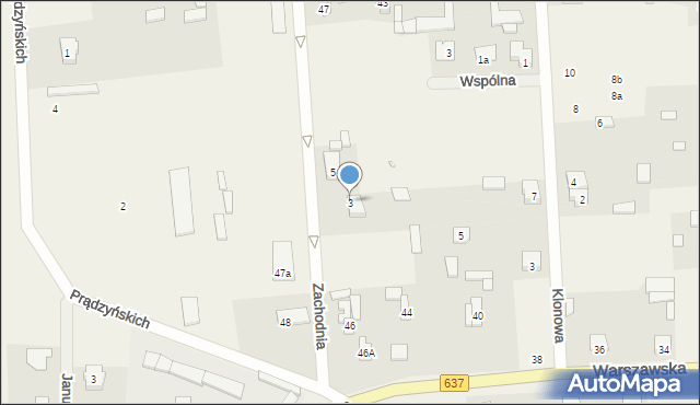 Stanisławów, Zachodnia, 3, mapa Stanisławów