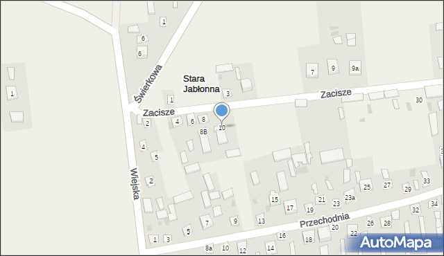 Stara Jabłonna, Zacisze, 10, mapa Stara Jabłonna