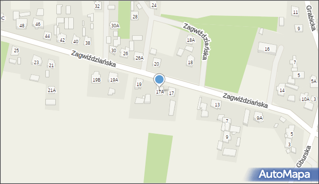 Stare Budkowice, Zagwiździańska, 17A, mapa Stare Budkowice