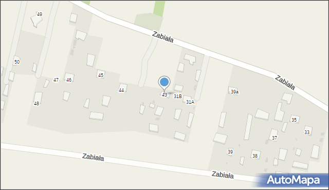 Stare Oleszyce, Zabiała, 43, mapa Stare Oleszyce