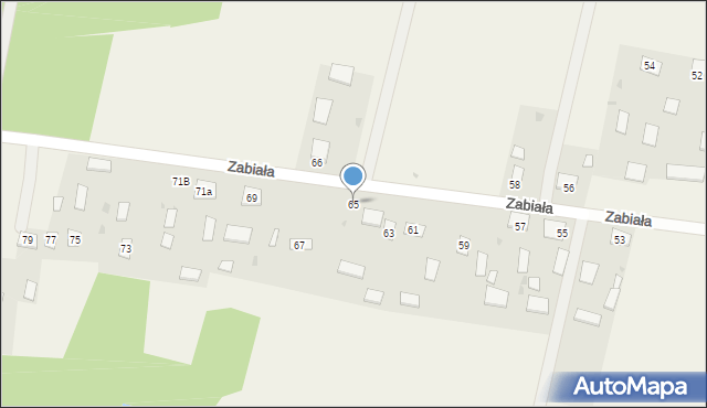 Stare Oleszyce, Zabiała, 65, mapa Stare Oleszyce