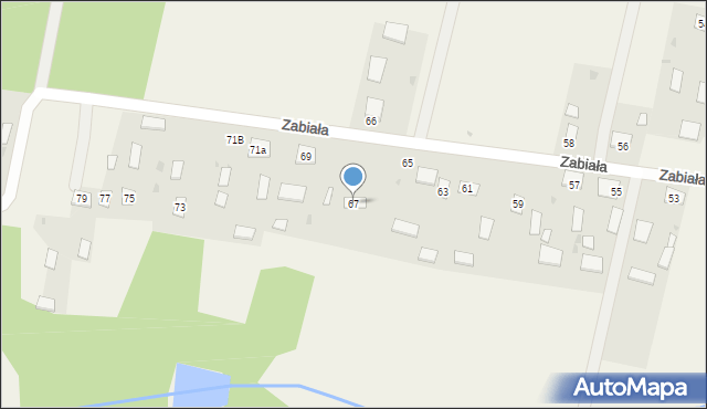 Stare Oleszyce, Zabiała, 67, mapa Stare Oleszyce