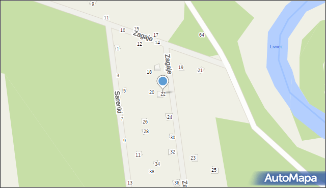 Starowola, Zagaje, 22, mapa Starowola