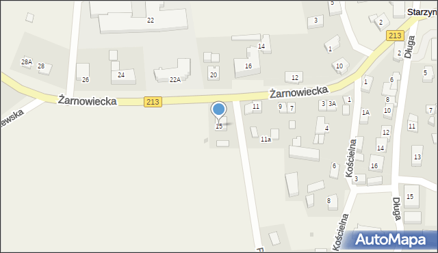 Starzyno, Żarnowiecka, 15, mapa Starzyno