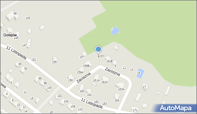 Staszów, Zaciszna, 5, mapa Staszów