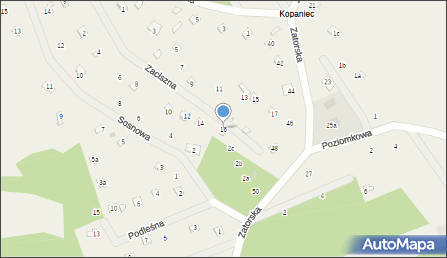 Stawinoga, Zaciszna, 16, mapa Stawinoga