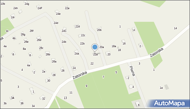 Stawinoga, Zatorska, 22a, mapa Stawinoga