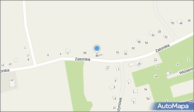 Stawinoga, Zatorska, 66, mapa Stawinoga