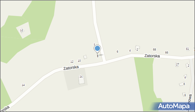 Stawinoga, Zatorska, 8, mapa Stawinoga