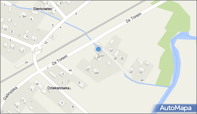 Sterkowiec, Za Torem, 12, mapa Sterkowiec