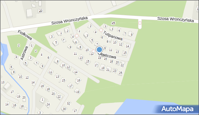 Stęszewko, Zawilcowa, 14, mapa Stęszewko