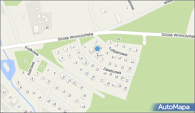 Stęszewko, Zawilcowa, 5, mapa Stęszewko