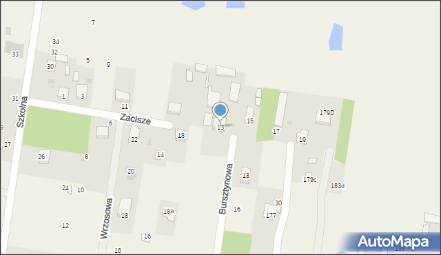 Stok Lacki, Zacisze, 13, mapa Stok Lacki