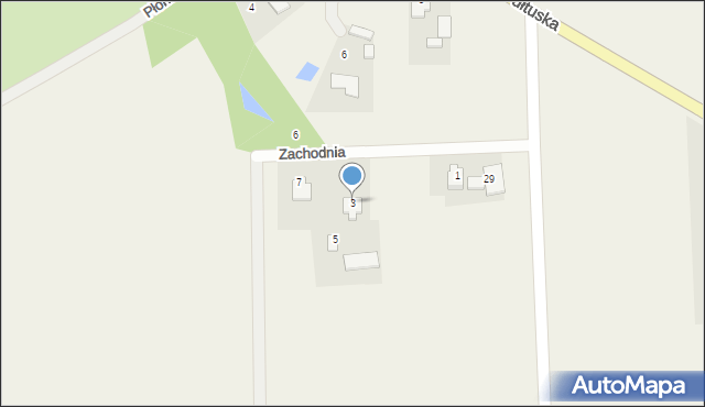 Strachówko, Zachodnia, 3, mapa Strachówko