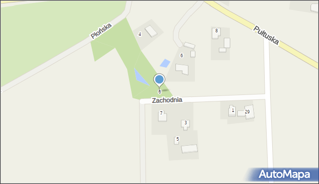 Strachówko, Zachodnia, 6, mapa Strachówko